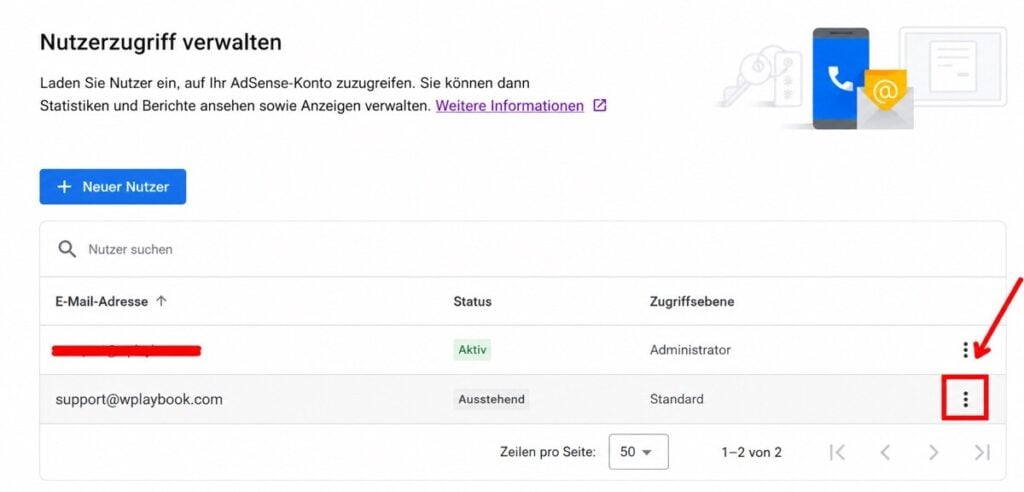 So fügst du einen neuen Nutzer zu Google AdSense hinzu 3 Zugriffsebene eines Google-AdSense-Nutzers ändern