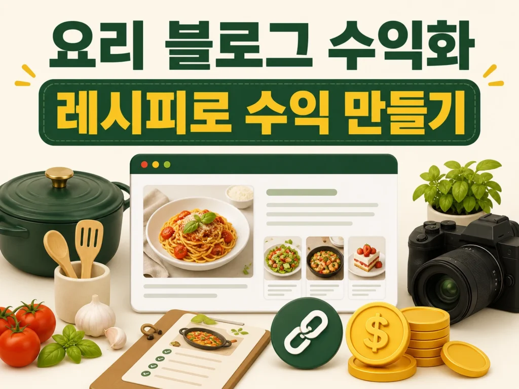 요리 블로그 수익화 레시피 애드센스 제휴 인포그래픽