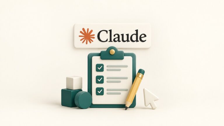 Claude 로고와 클립보드·연필로 표현한 스타트업 신청 절차